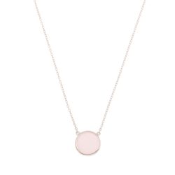 Colgante Plata Mujer COM0023RHCR Piedra Mineral Cuarzo Rosa Redonda