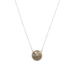 Colgante Plata Mujer COM0023RHLA Piedra Mineral Labradorita Redonda