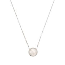 Colgante Plata Mujer COM0023RHPL Piedra Mineral Piedra Luna Redonda