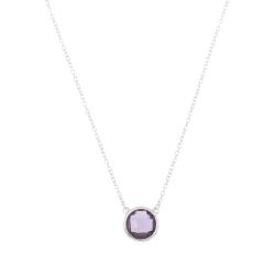 Colgante Plata Mujer COM0024RHAM Piedra Mineral Rubí Redondo