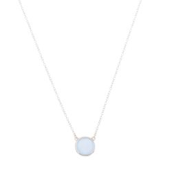 Colgante Plata Mujer COM0024RHCB Piedra Mineral Calcedonia Azul Redondo