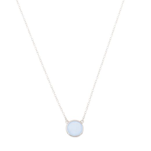 Colgante Plata Mujer COM0024RHCB Piedra Mineral Calcedonia Azul Redondo