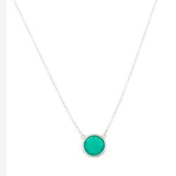 Colgante Plata Mujer COM0024RHOV Piedra Mineral Onix Verde Redondo