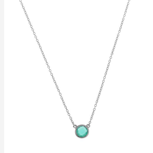 Colgante Plata Mujer COM0025RHOV Piedra Mineral Onix Verde