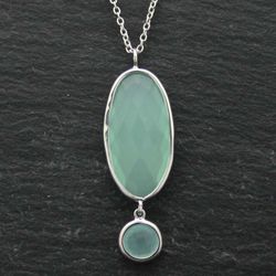 Colgante Plata Mujer COM0027RHCA Piedras Minerales Calcedonia