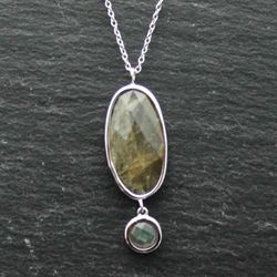 Colgante Plata Mujer COM0027RHLA Piedras Minerales Labradorita