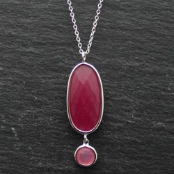 Colgante Plata Mujer COM0027RHRU Piedras Minerales Rubí