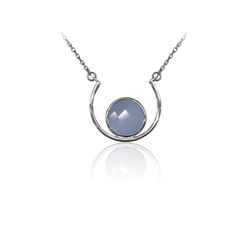 Colgante Plata Mujer COM0037RHCB Piedras Minerales Calcedonia Azul