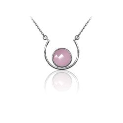 Colgante Plata Mujer COM0037RHCR Piedras Minerales Cuarzo Rosa