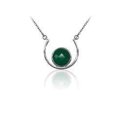 Colgante Plata Mujer COM0037RHOV Piedras Minerales Onix Verde