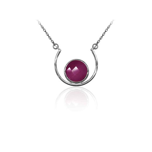 Colgante Plata Mujer COM0037RHRU Piedras Minerales Rubí