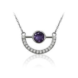 Colgante Plata Mujer COM0038RHAM Piedras Minerales Amatista