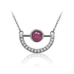 Colgante Plata Mujer COM0038RHRU Piedras Minerales Rubí