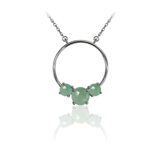 Colgante Plata Mujer COM0050RHCA Piedras Minerales Calcedonia