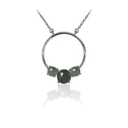 Colgante Plata Mujer COM0050RHOC Piedras Minerales Ojo de Gato