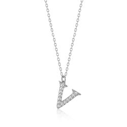 Colgante Plata Mujer 10mm COZ0283RHCZV Letra V Circonitas