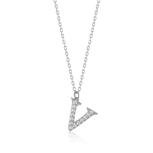 Colgante Plata Mujer 10mm COZ0283RHCZV Letra V Circonitas