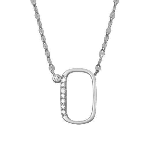 Colgante Plata Mujer 16mm COZ0345RHO Letra O Circonitas
