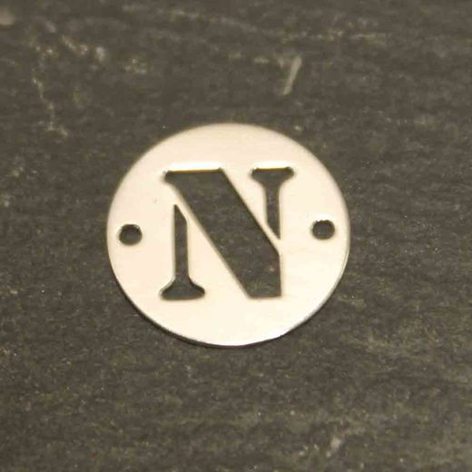 Colgante Entrepieza Plata Mujer MO00078RHN Letra N 12mm