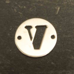 Colgante Entrepieza Plata Mujer MO00078RHV Letra V 12mm