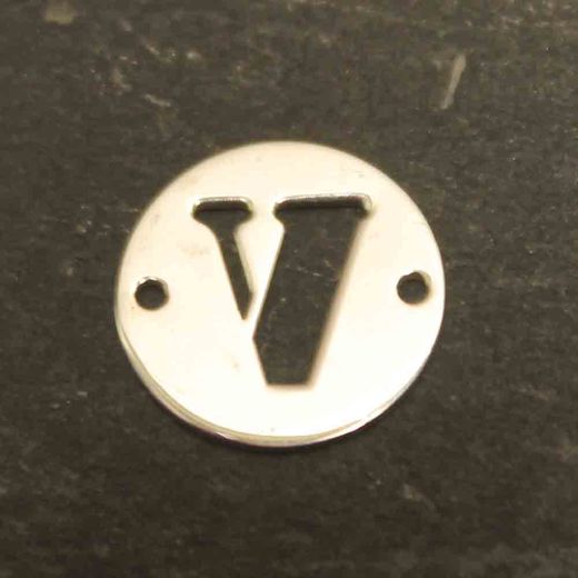 Colgante Entrepieza Plata Mujer MO00078RHV Letra V 12mm
