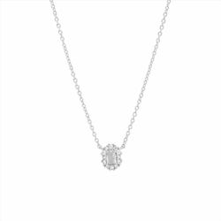 Colgante Plata Mujer N21900 Óvalo Circonitas 42cm