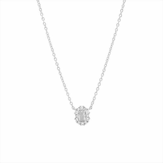 Colgante Plata Mujer N21900 Óvalo Circonitas 42cm