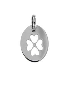 Colgante Plata Mujer PCOL23/G Trébol Calado En Brillo