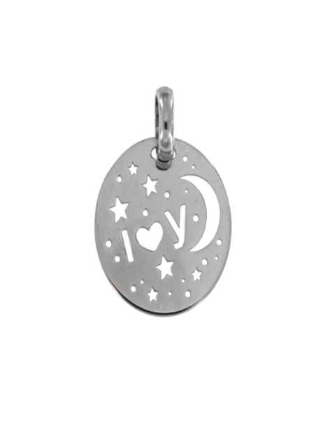 Colgante Plata Mujer PCOL28/G Calado Yo Te Amo En Brillo