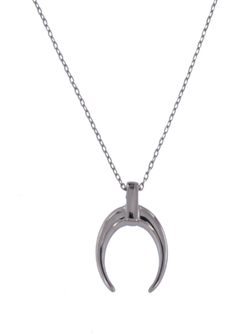 Colgante Plata Mujer PGAR806 Media Luna En Brillo