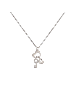 Colgante Plata Mujer PGAR833 Corazón C. Llave & Candado Circonitas