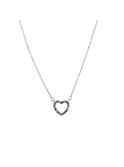 Colgante Plata Mujer PGAR843 Corazón Circonitas Multicolor
