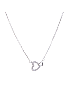 Colgante Plata Mujer PGAR847 Corazones Circonitas Unidos