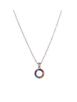 Colgante Plata Mujer PGAR862 Aro Circonitas Multicolor