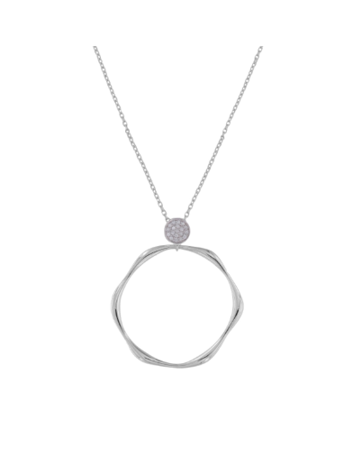 Colgante Plata Mujer PGAR910 Aro Ondulado