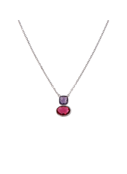 Colgante Plata Mujer PSET162/3 Circonitas Morada Bicolor Roja