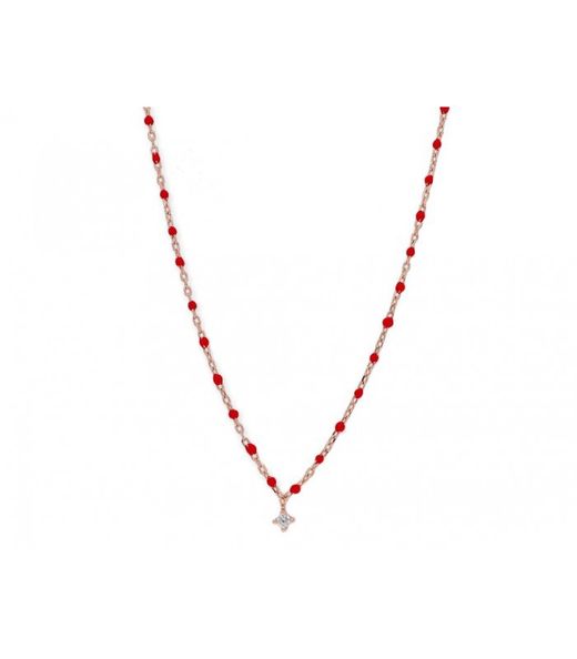 Pendentif Liska en argent rose pour femme, croix en pierres naturelles, LAD8117CL-RRJ
