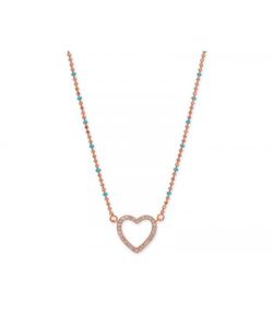 Colgante Plata Rosa Liska Mujer LAD8147CL-RT Corazón Circonitas