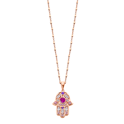 Colgante Plata Rose Lotus LP1989-1/3 Mano De Fátima Circonitas Multicolor