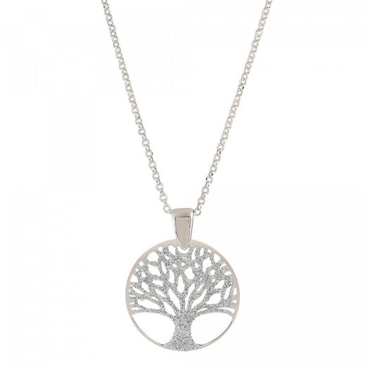 Sovrani Silver Pendant 25cm AVP068 Tree of Life Zirconia