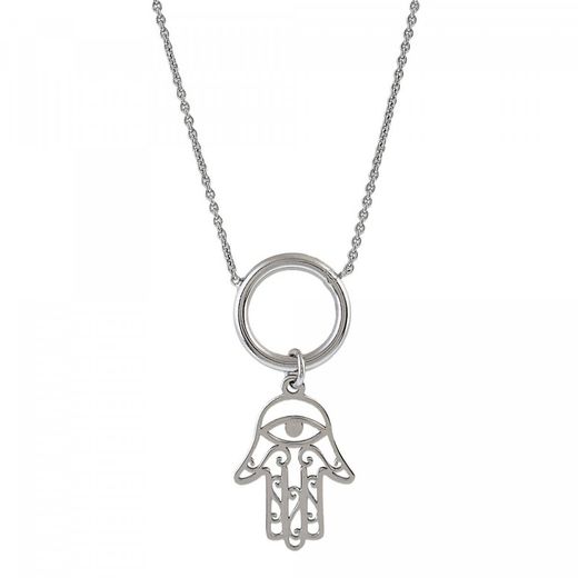 Silver Sovrani Pendant 40+5cm AVP039 Fatima Hand