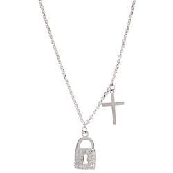 Colgante Plata Sovrani AVP218 Cruz Candado Circonitas