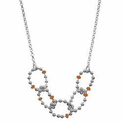 Colgante Plata Sovrani AVP301 Bolitas Circulos Naranja