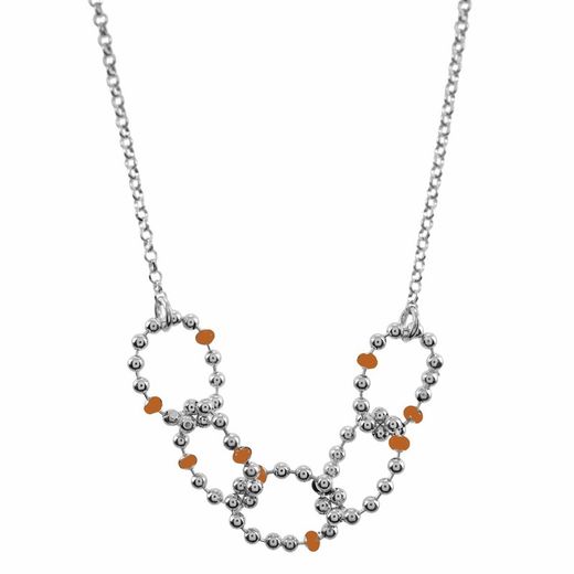 Sovrani AVP301 Silver Pendant with Orange Circles