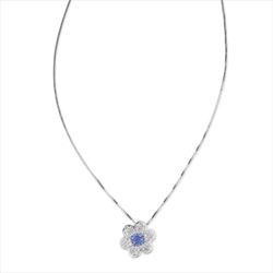 Colgante Plata Sovrani J12732 Flor C. Circonitas Azul Bicolor Blancas 40+5cm