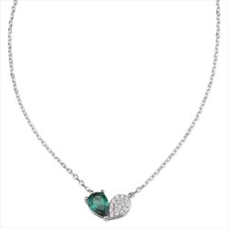 Colgante Plata Sovrani J12799 Corazón Circonita C. Esmeralda 40+5cm