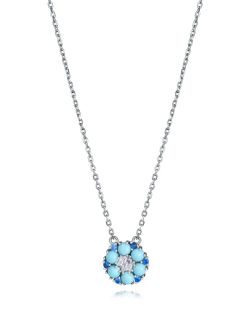 Colgante Plata Viceroy Mujer 2376C000-33 Flor C. Circonitas Azules Bicolor Blancas