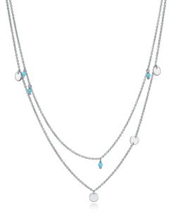 Colgante Plata Viceroy Mujer 61016C000-98 Doble C. Discos & Piedras Turquesas