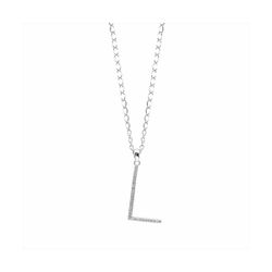 Colgante Plata y Acero PL-L Letra L Con Circonitas