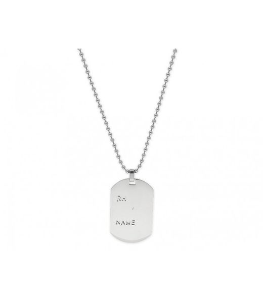 Collier Liska pour homme en acier 40 x 25 mm 845CD1179 avec plaque signalétique RH